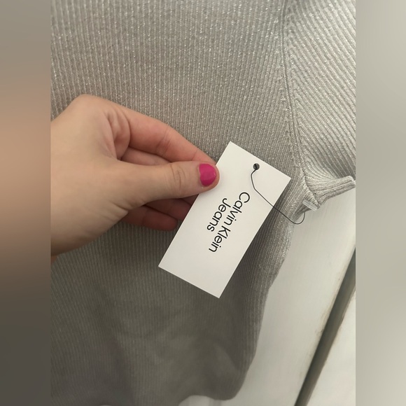 Calvin Klein Silver Short Sleeve High Neck - Picture 4 of 5